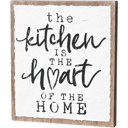 The Kitchen is The Heart of The Home Wood Wall Sign