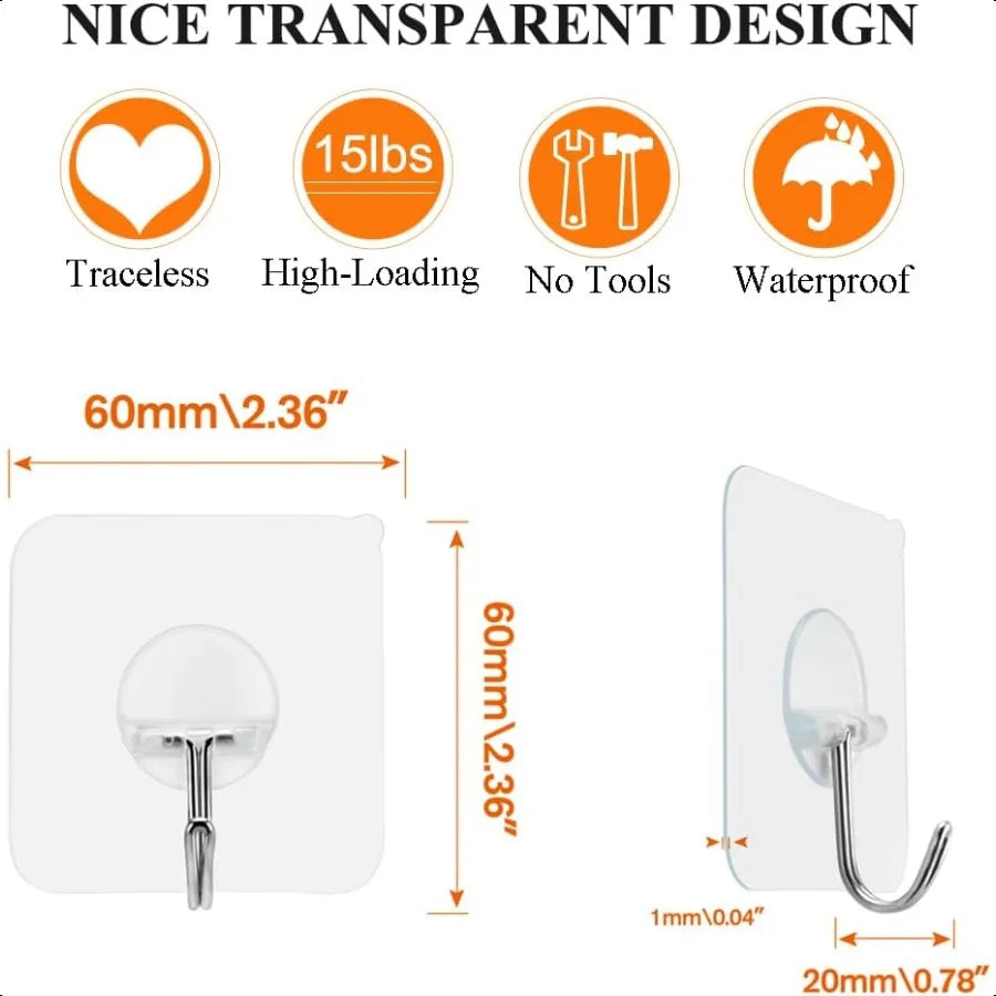 Adhesive Hooks Heavy Duty Wall Sticky Hooks