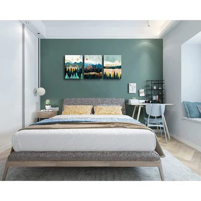 Abstract Wall Art Forest Mountain 3-piece set