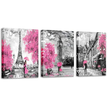 Wall Art  Eiffel Tower 3-piece set