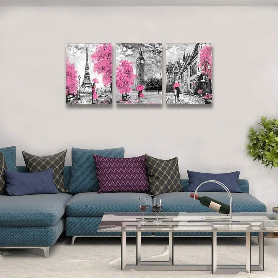 Wall Art  Eiffel Tower 3-piece set